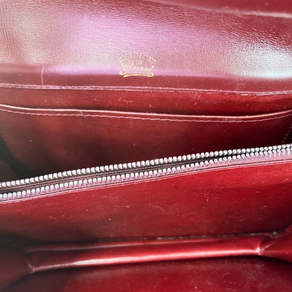 GUCCI VTG 70's Tigers Eye Locket Flap Handbag Tote - Picture 7 of 12